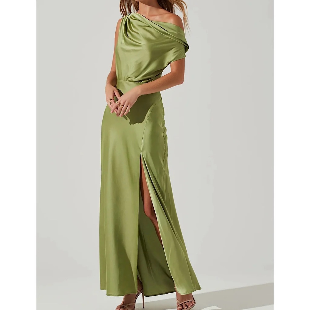 ASTR the label Monroe Satin Off Shoulder Maxi Dress